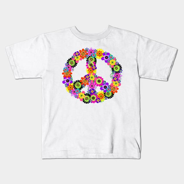 Peace Sign Kids T-Shirt by mistflower